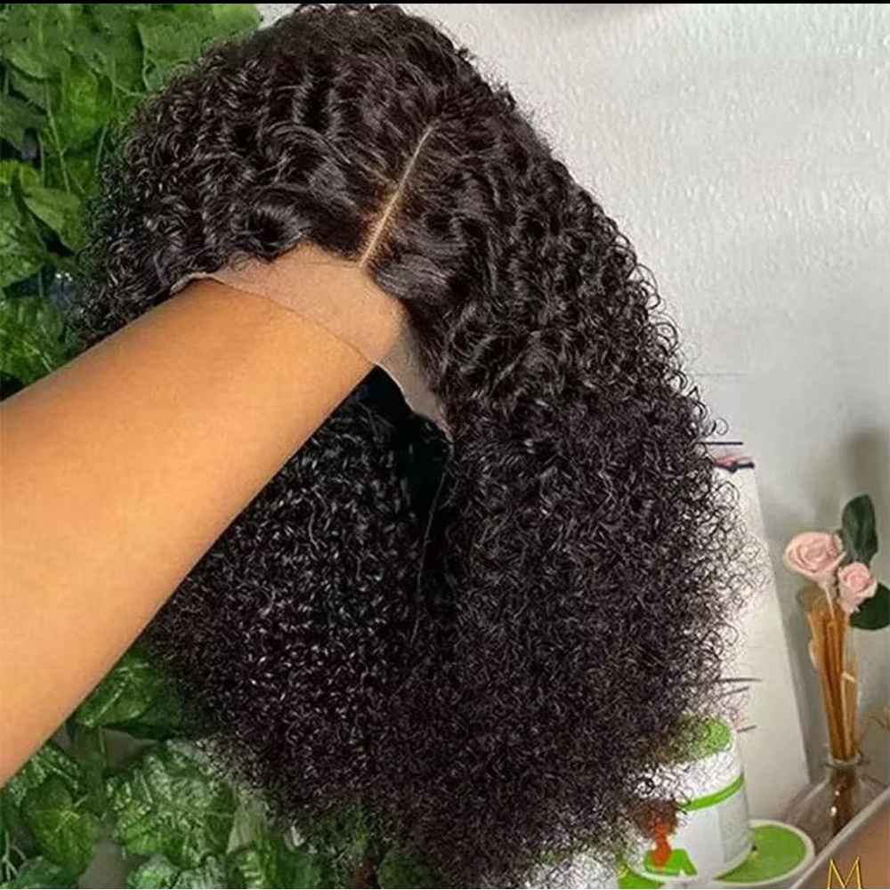 KINKY CURL GLUE LESS WIG (1b)